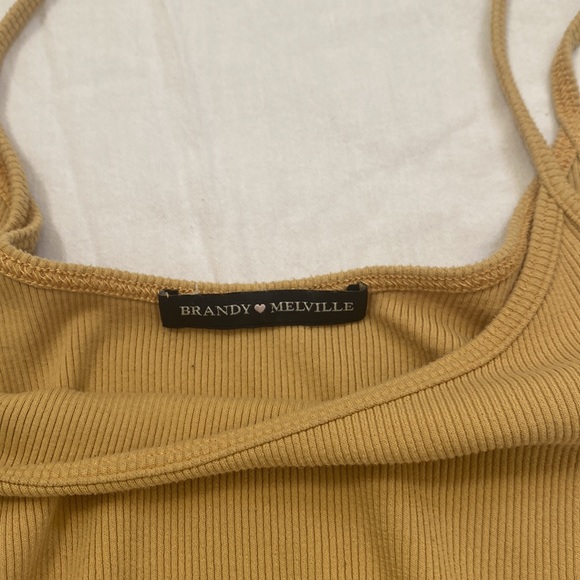 Brandy Melville Ribbed Yellow Tank Top - Picture 2 of 2